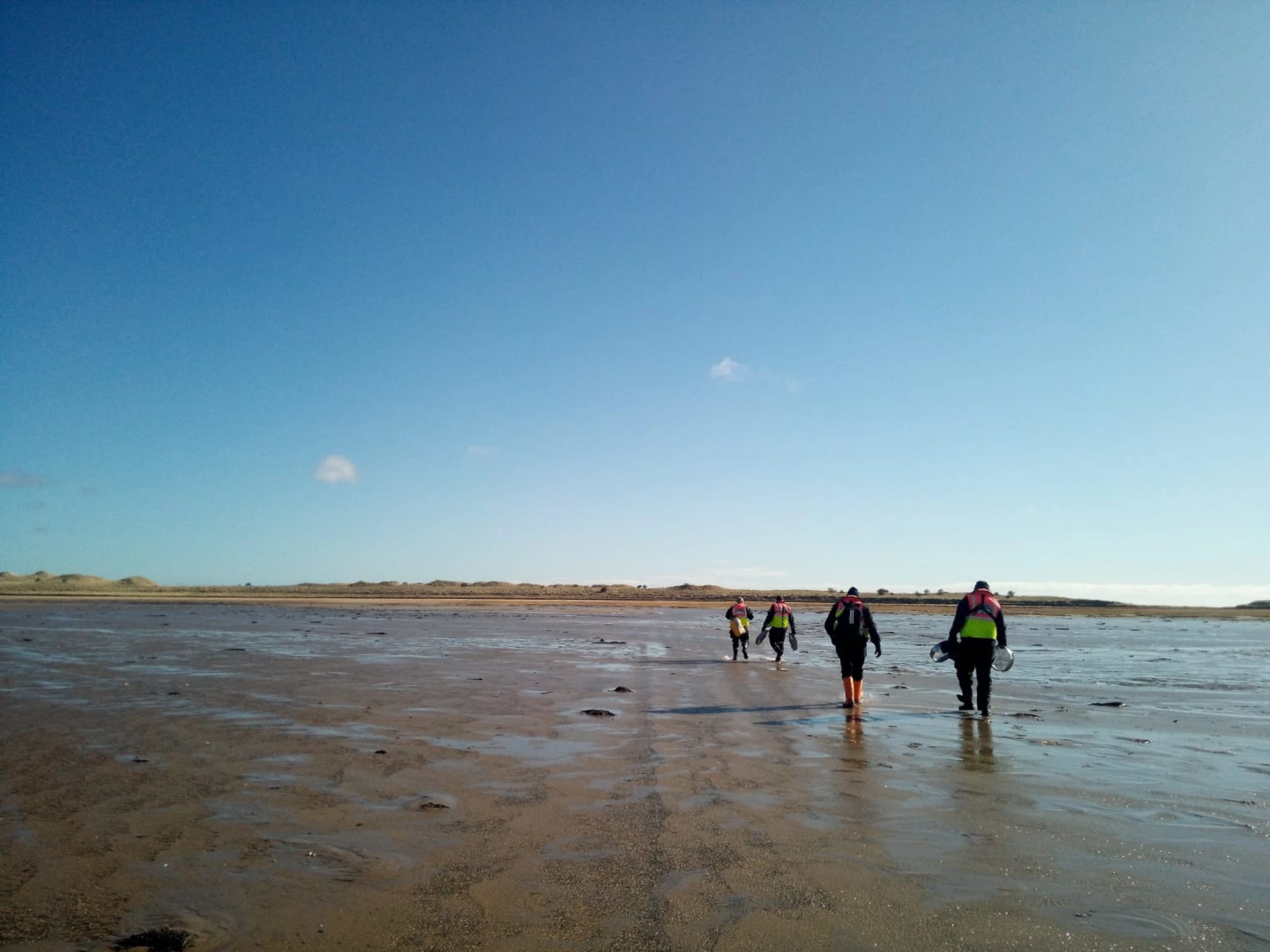 NIFCA officers on a Northumberland beach during a survey.